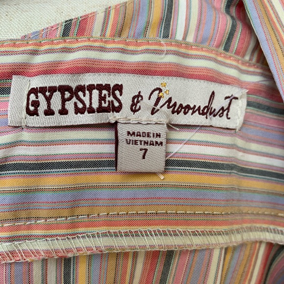 Gypsies & Moondust Striped Halter Dress Juniors 7 - Picture 7 of 9